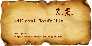 Károsi Rozália névjegykártya