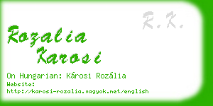 rozalia karosi business card