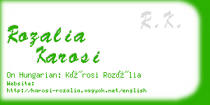 rozalia karosi business card